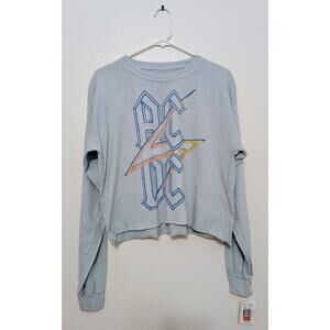 NWT AC/DC Highway To Hell Cropped Long Sleeve Tee Size L – Iconic Rock Graphic